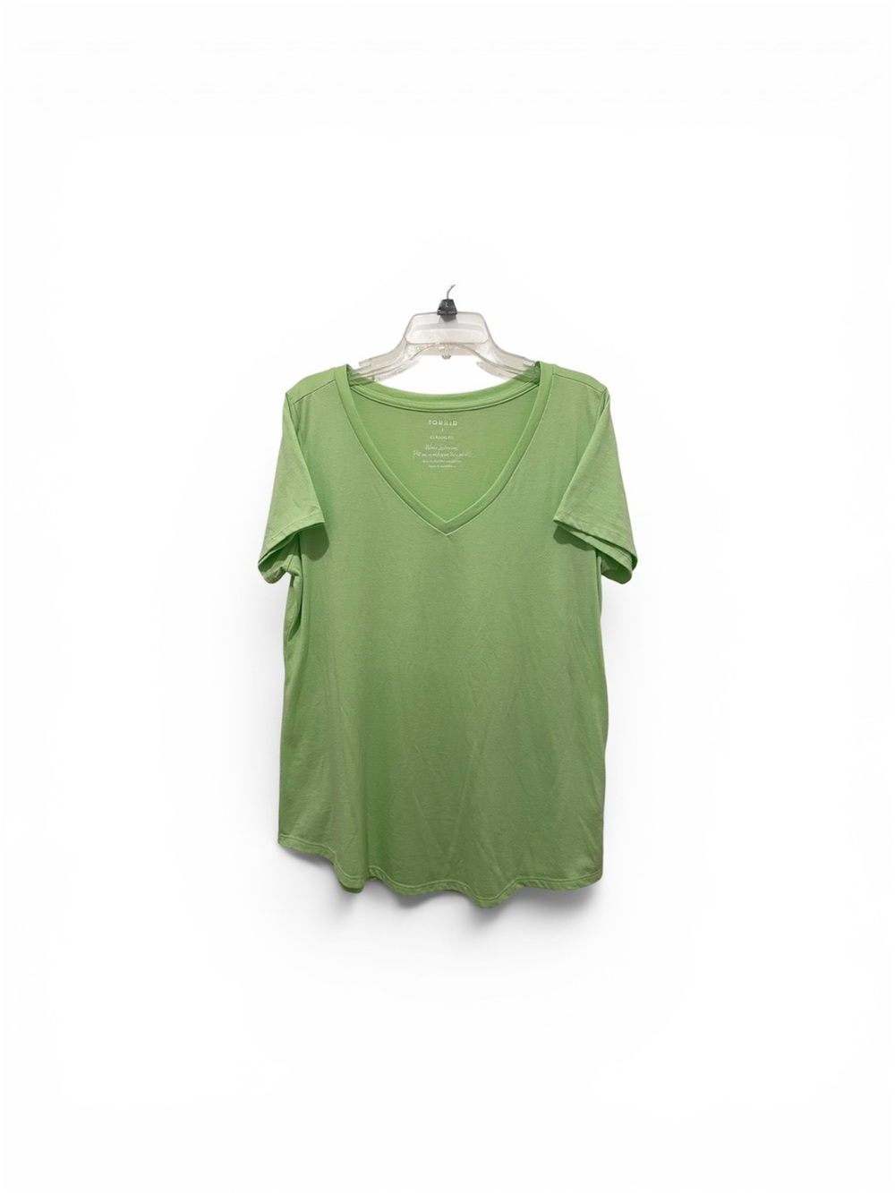 Torrid Light Green V-Neck Short Sleeve Tee